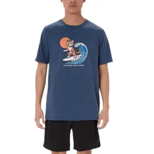 Asics SUNSHINE T Shirt Men's Vintage Indigo