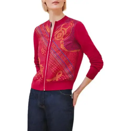 HERMES Knitwear Women's Red Crew Neck Moderate Other