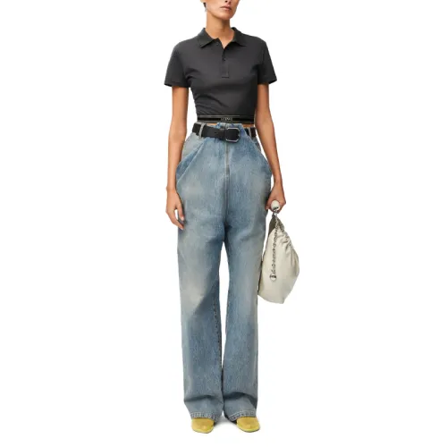 LOEWE Short-Sleeved Cropped Polo Shirt