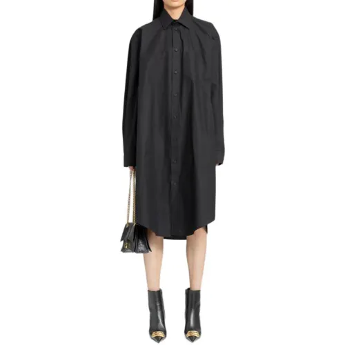 Balenciaga Long Sleeved Dress, Regular Fit Women's Black