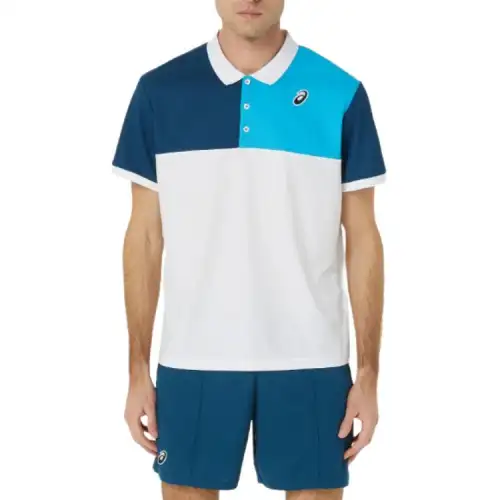 ASICS Polo Shirts Men's Blue Polo Collar Moderate Other