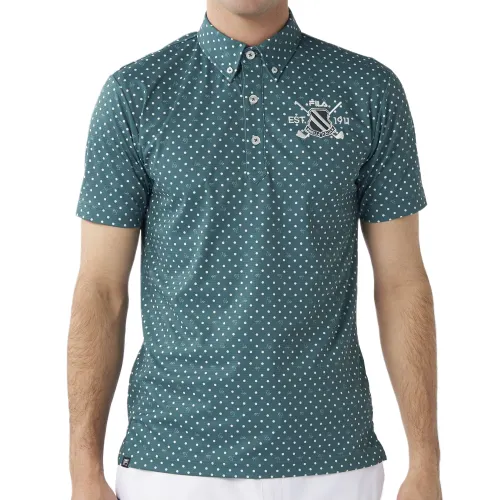 FILA Golf Collection Shirts Men's Green Polo Collar Moderate