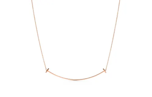TIFFANY & CO. T 18K Gold Necklaces Women's Rose Gold