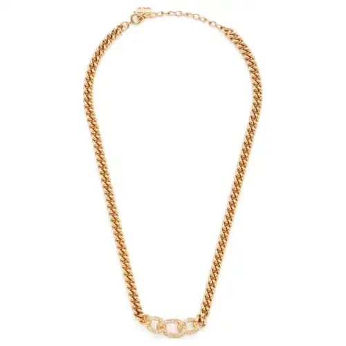 Christian DIOR Pre Owned Rhinestone Chain Necklace