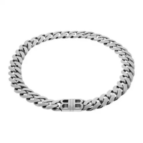 Balenciaga FW24 PITBULL NECKLACE IN ANTIQUE SILVER