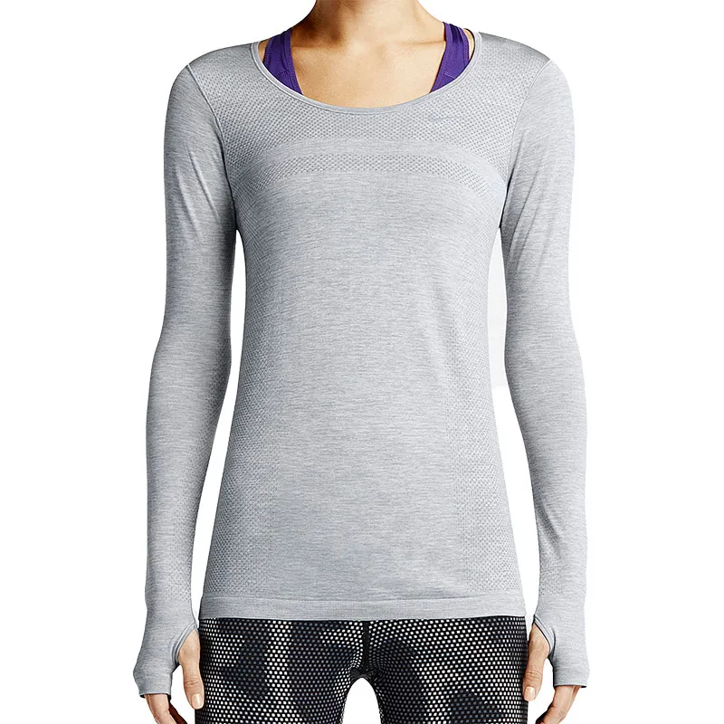 Nike T-Shirts Women's Gray Crew Neck Moderate Nipped-in Waist