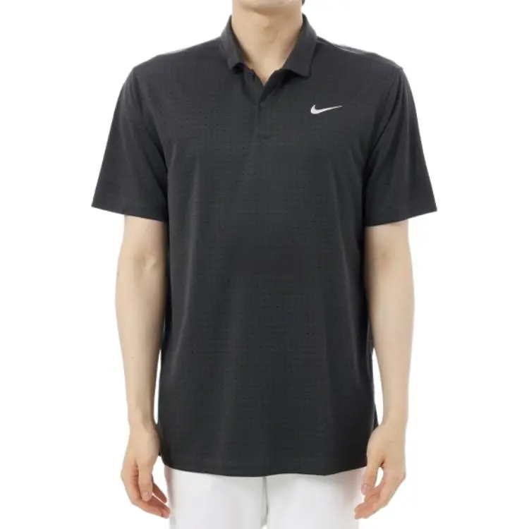 Nike Polo Shirts Men's Black Polo Collar Moderate Straight Fit