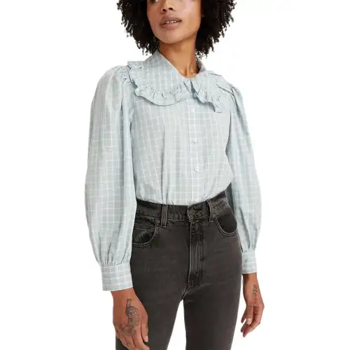 Levis Shirts Women's Green Peter Pan Collar Moderate Other