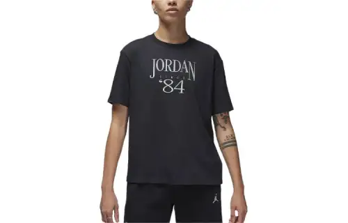 Jordan Drop Shoulder Sleeve T Shirt Women's Black