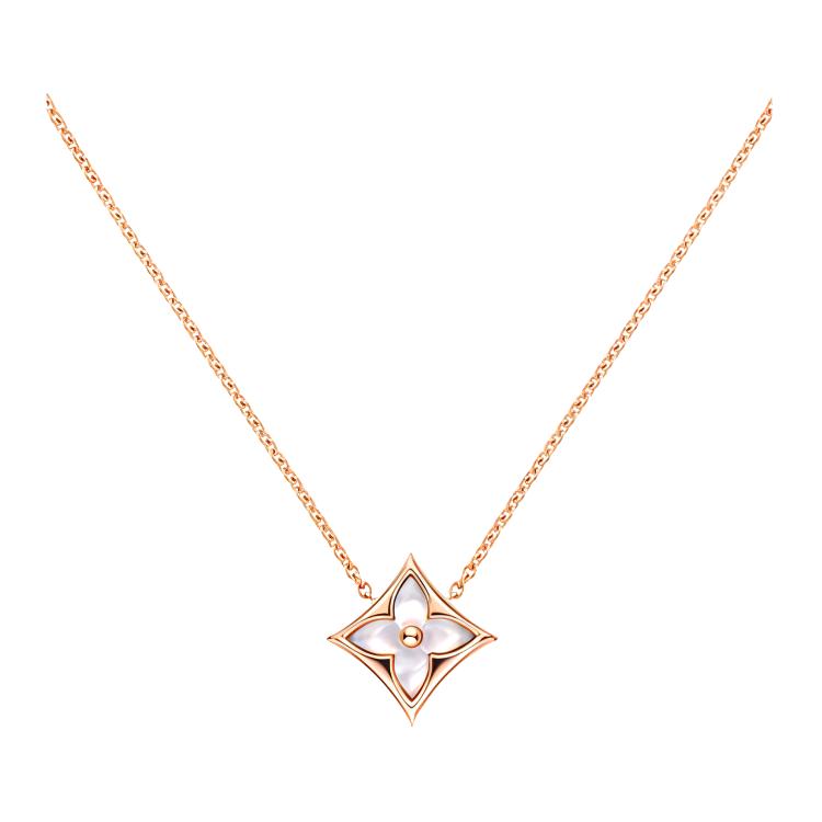 LOUIS VUITTON COLOR BLOSSOM European and American 18K gold mother-of-pearl necklace for women