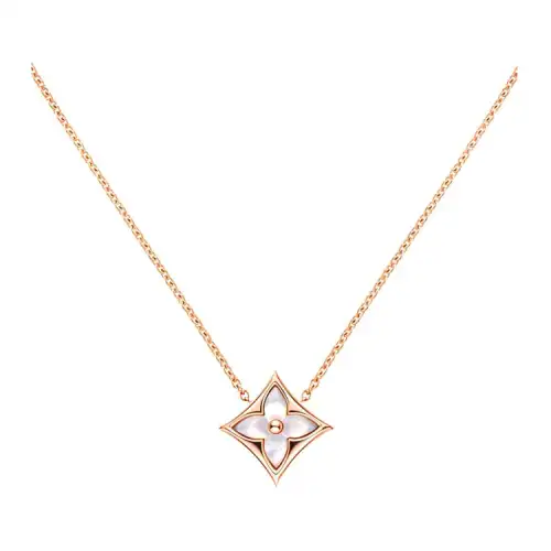 LOUIS VUITTON Color Blossom Star Pendant Pink Gold And White Mother of pearl