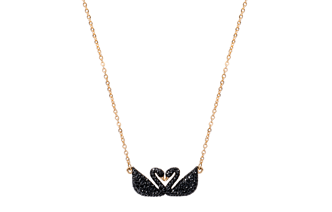 Женская подвеска Swarovski Swan (черная)