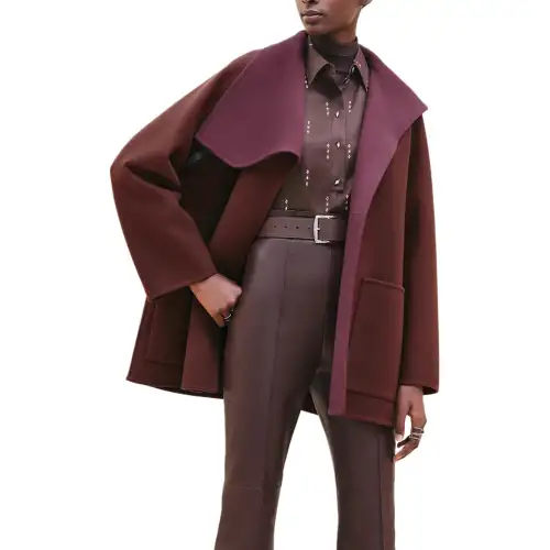 HERMES FW24 Coat Women's Reddish Umber
