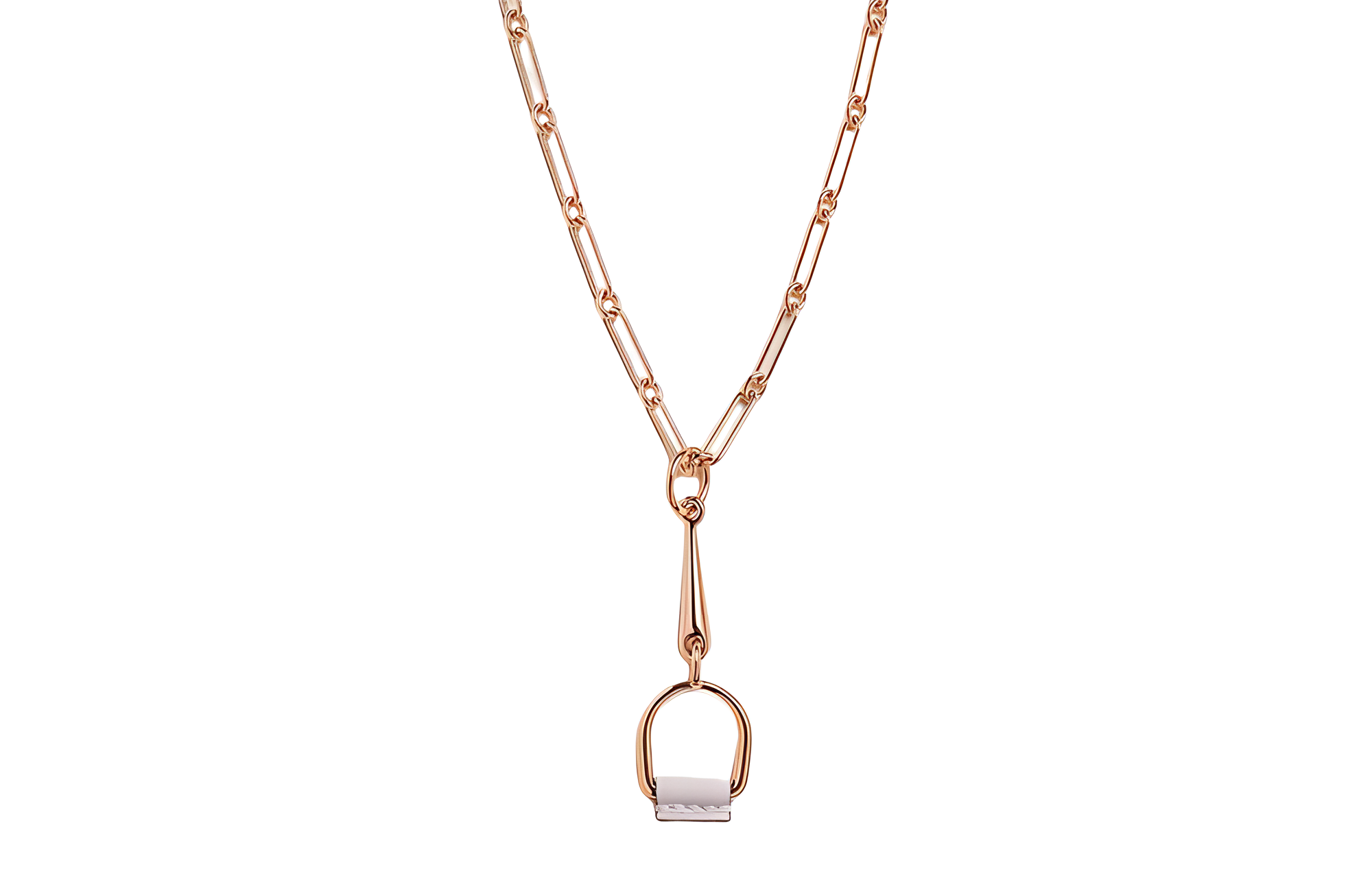 HERMES Heritage Equestre Rose Gold plated Necklaces Women's