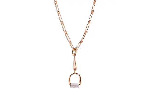 HERMES Heritage Equestre Rose Gold plated Necklaces Women's