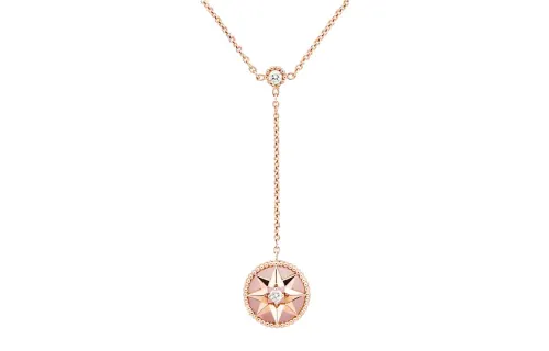 DIOR Rose Des Vents 18K Rose Gold, Opal, Diamond Necklaces Women's Pink