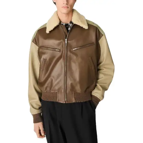 Bottega Veneta SS25 Leather Jacket Men's Brown