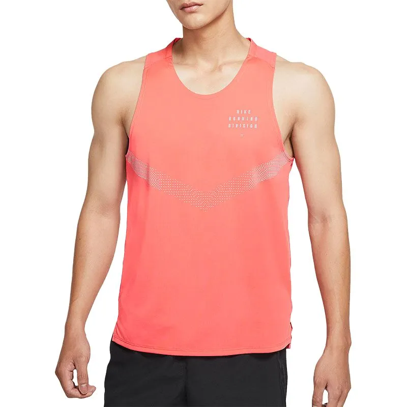 Nike Dri Fit Rise 365 Tank Top Men's Orange Pink