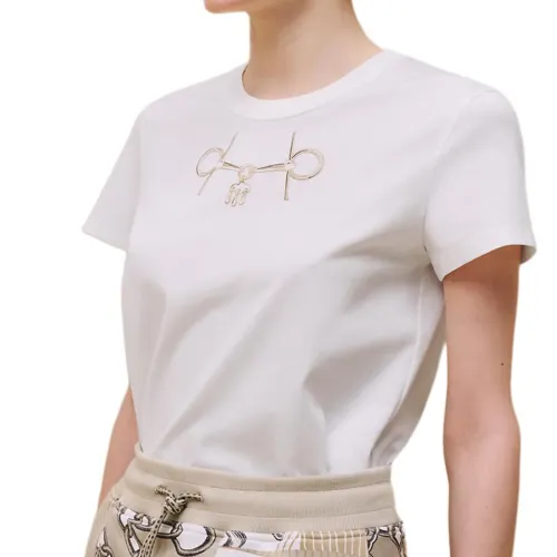 HERMES T Shirt Women's Gray White