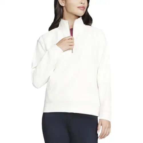 Skechers GO LUXE Rib 1/4 Zip Sweatshirt Women's White