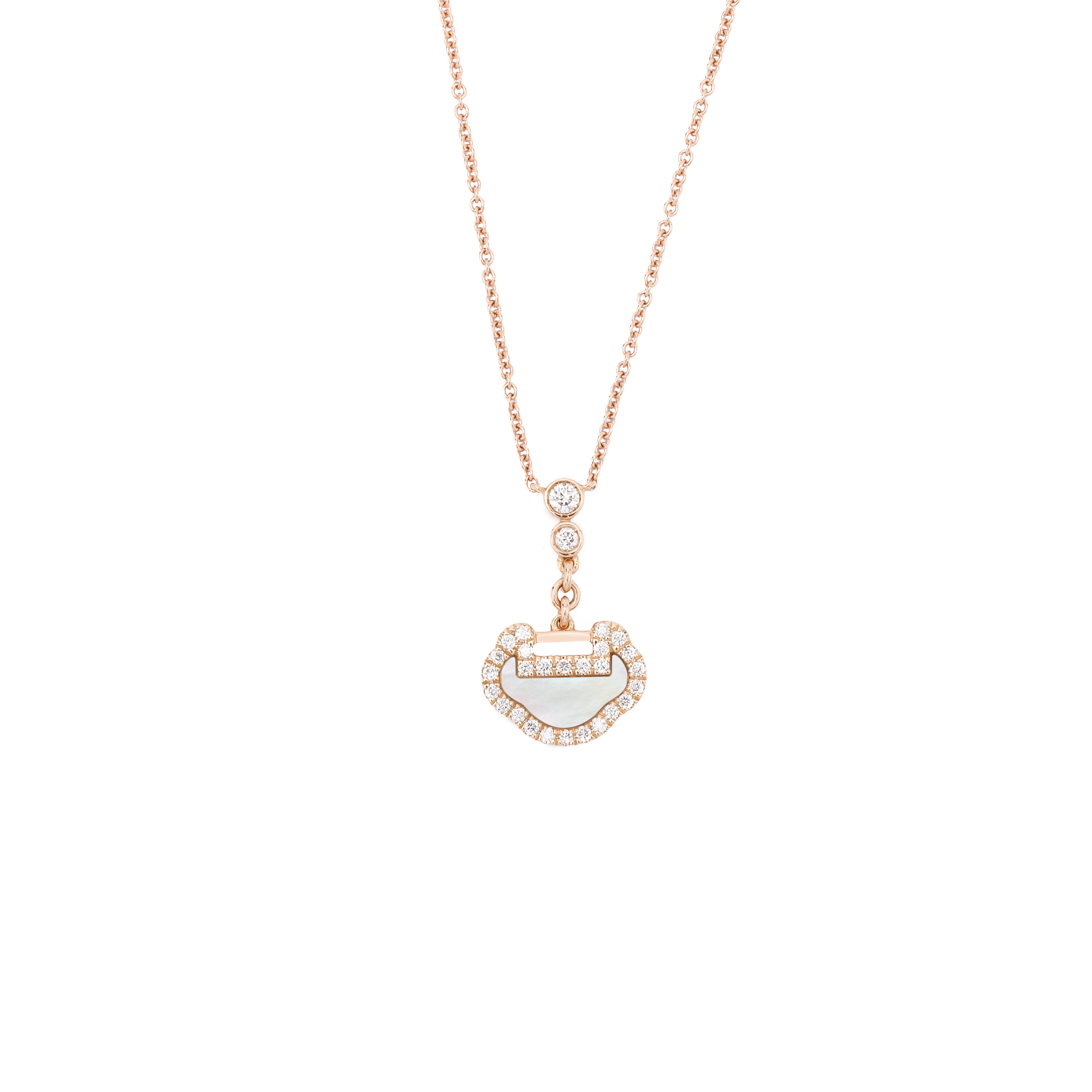 Qeelin Golden diamond necklace pearl, 18 carat, pink gold, 18 carat