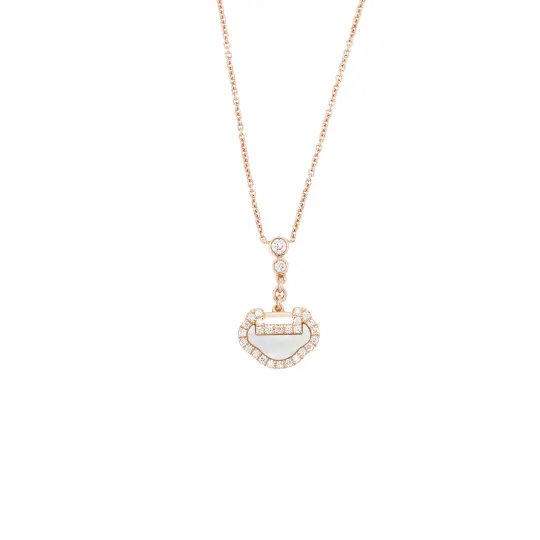 Qeelin Mother Of Pearl, Karat Gold, Diamond, 18K Rose Gold Necklaces Women's