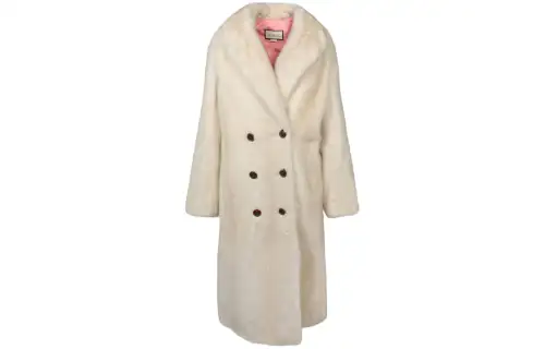 GUCCI Coats Women's Beige Lapel Moderate