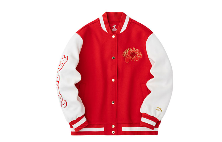 Anta Anta Sports Lifestyle Series Single-breasted Long Sleeve Warm Round Neck Baseball Jersey Women's Rich Red