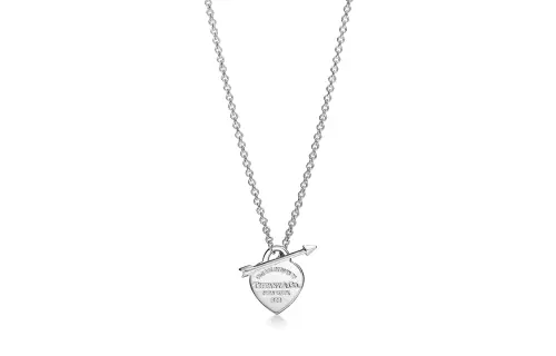 TIFFANY & CO. Tiffany Return to Tiffany Series Logo Pattern Arrow Bolt Pendant 925 Silver Necklace Women's