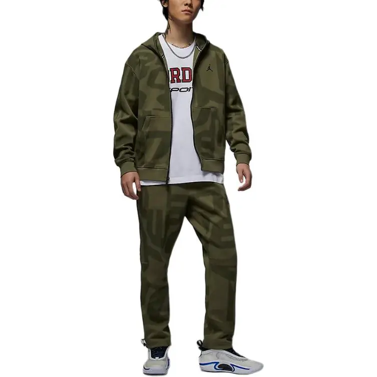 Jordan SportHOOP Knitted Sweatpants Men's Medium Olive Green