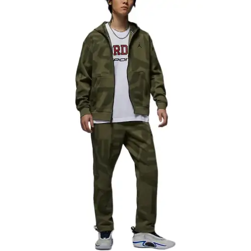 Jordan SportHOOP Knitted Sweatpants Men's Medium Olive Green