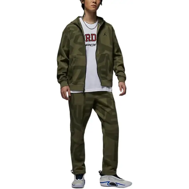 Jordan SportHOOP Knitted Sweatpants Men's Medium Olive Green