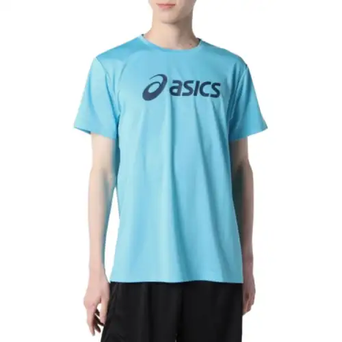 ASICS T Shirts Men's Blue Crew Neck