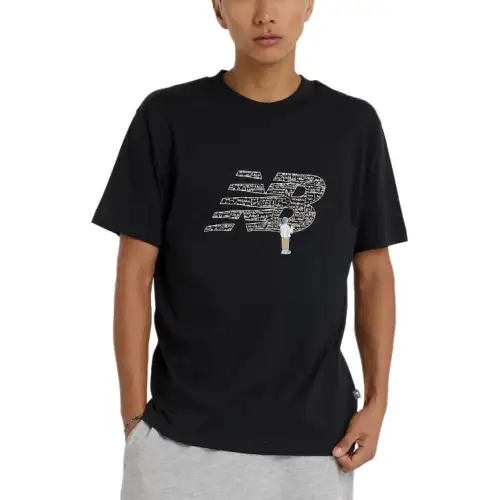 New Balance SS25 Chalk Board Logo T Shirt Men's Black