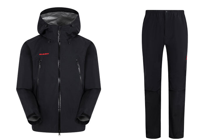 MAMMUT Windproof waterproof trousers with zipper with hood, sports suit, men's style