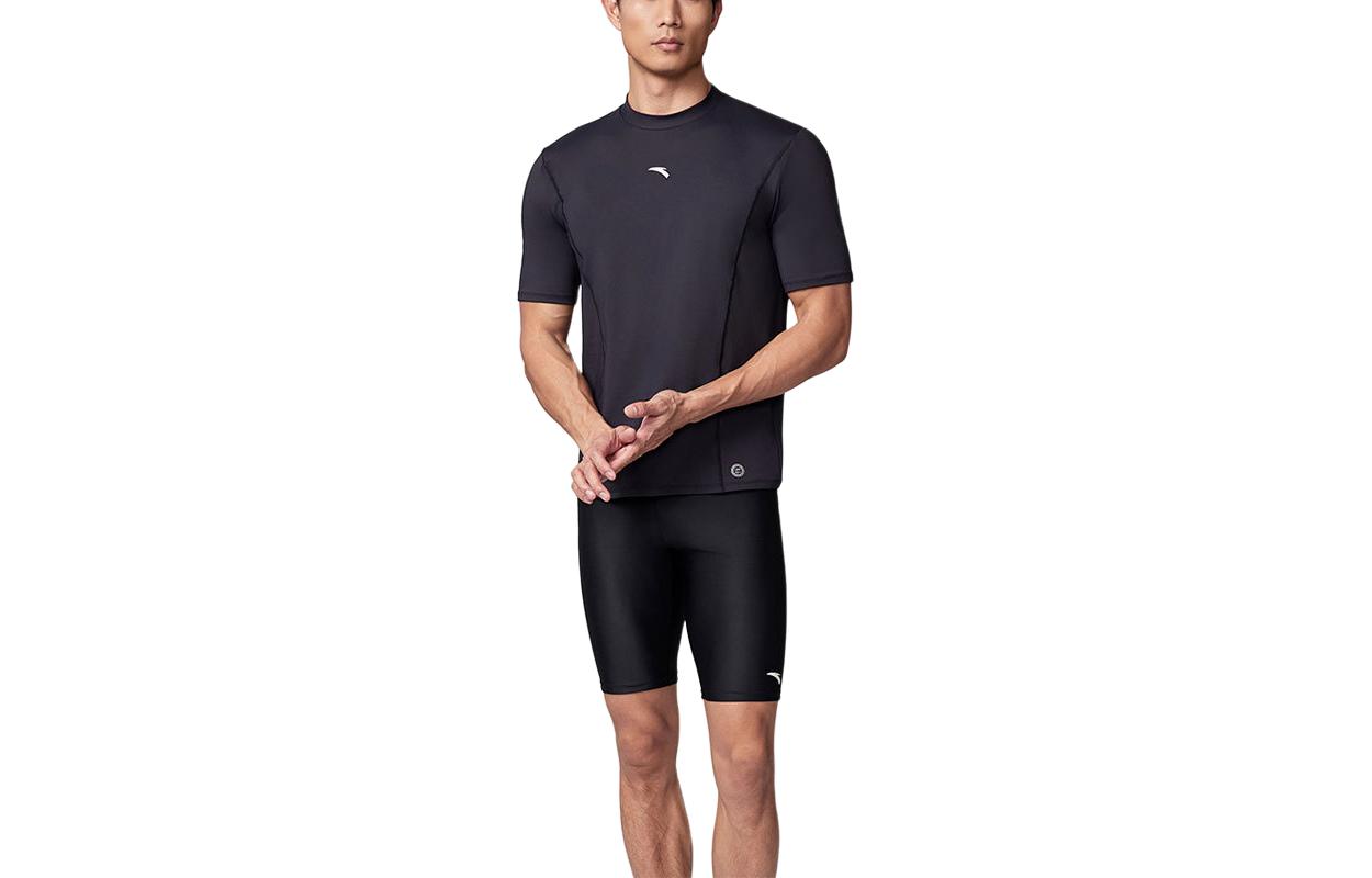 ANTA Men's Swimwear Men's Black Casual Surf Swimsuit