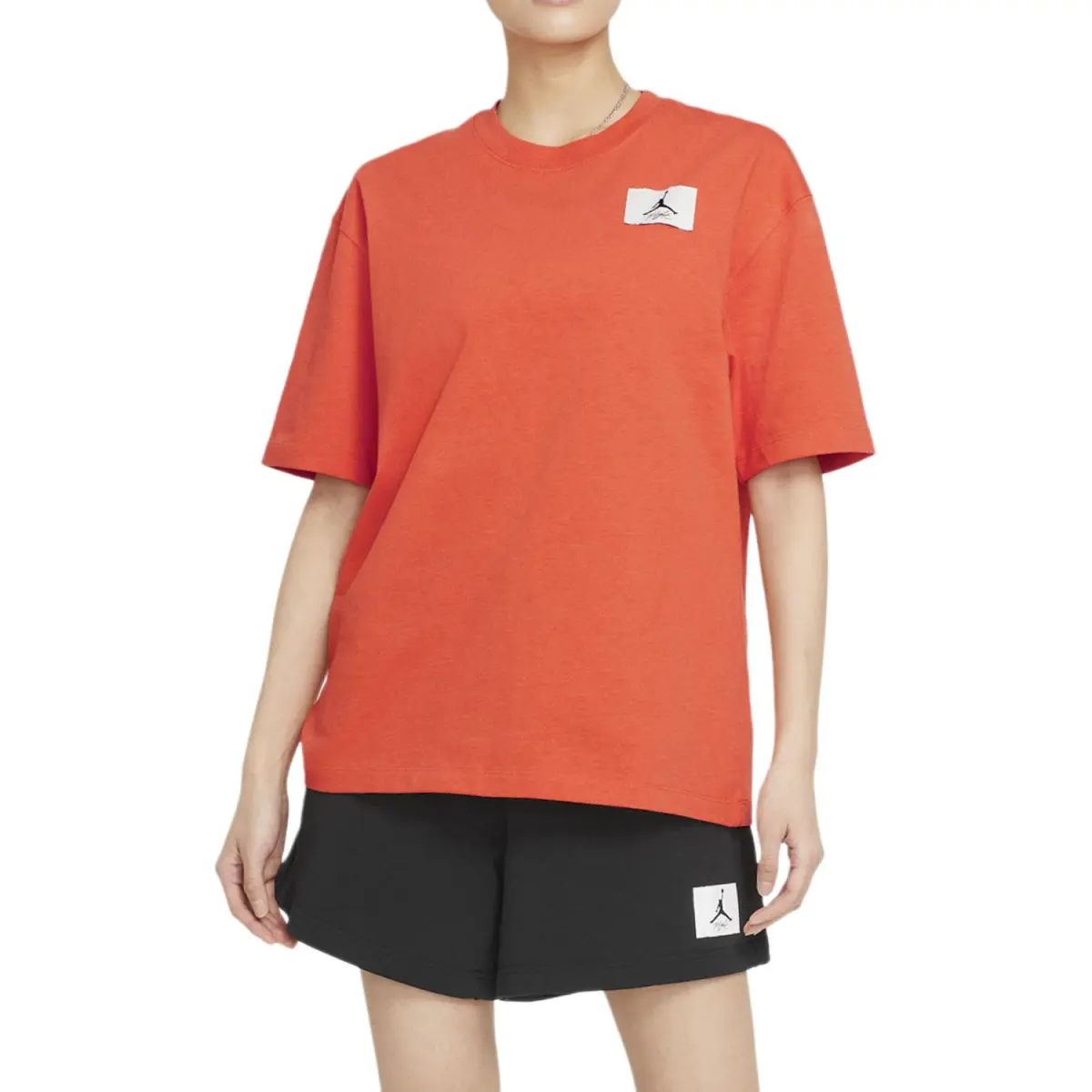 Jordan T-Shirts Women's Orange Crew Neck Moderate