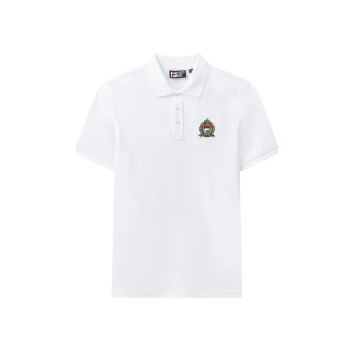 FILA Polo Shirts Men's Standard White Polo Collar Moderate