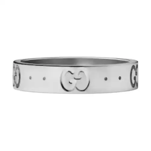 Gucci 18K white gold Icon Gg ring