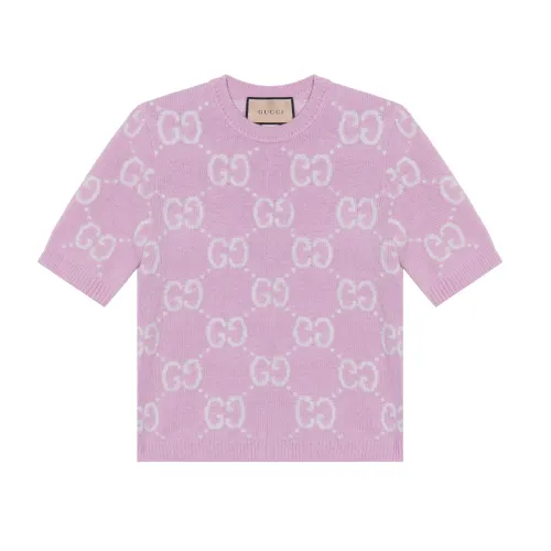 GUCCI Gg Knit Wool Cardigan 'Faded Rose'