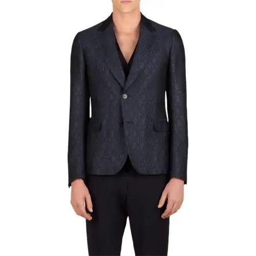 GUCCI Business Suits Men's Blue Suit Collar Moderate Business Suit