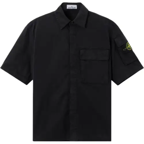 Stone Island patch-pocket short-sleeve shirt