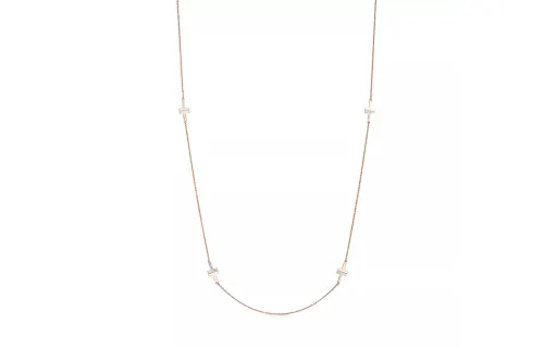 TIFFANY & CO. T 18K Rose Gold, Mother Of Pearl Necklaces Women's Rose Gold