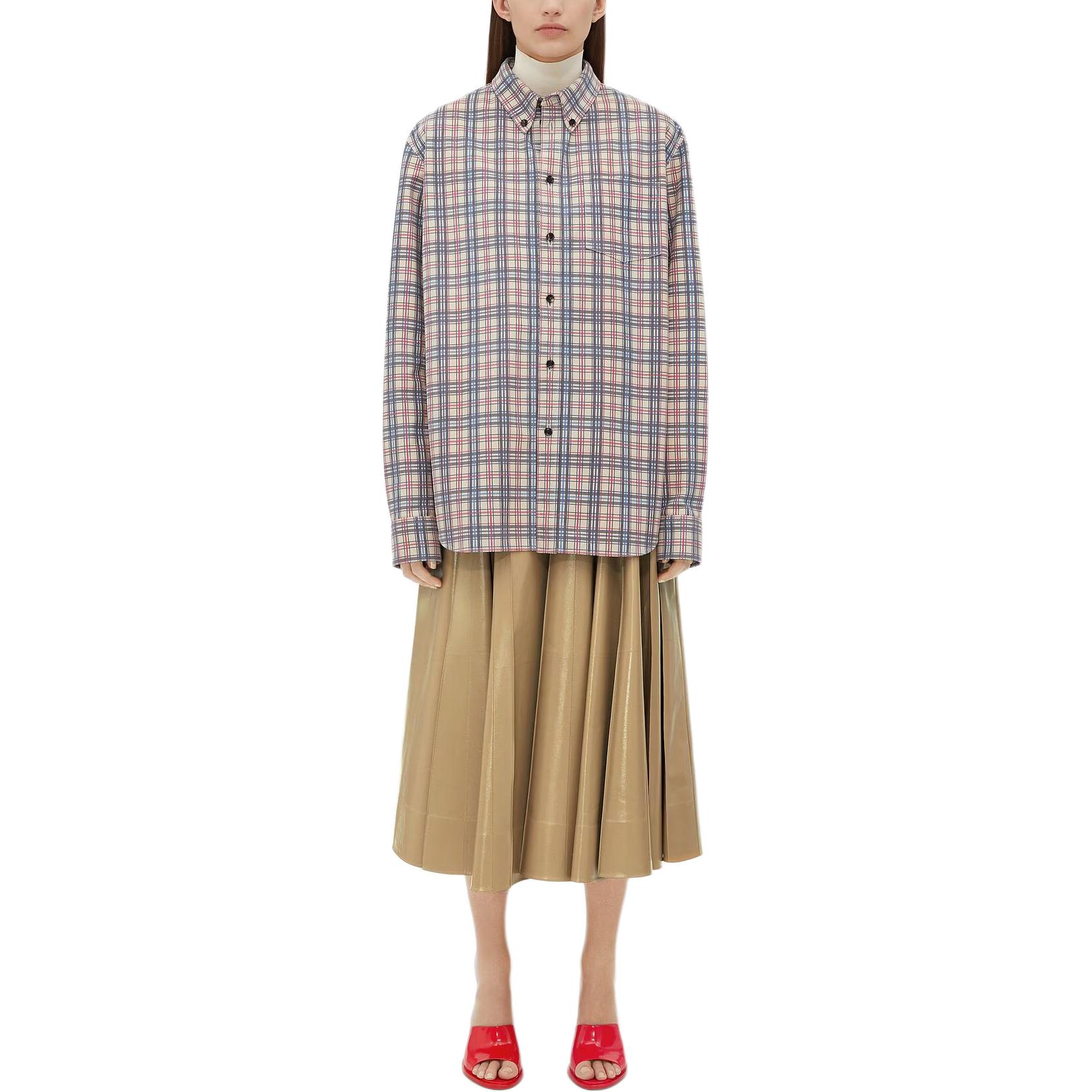 Bottega Veneta Printed Leather Checked Jackets & Coats Women's Birch