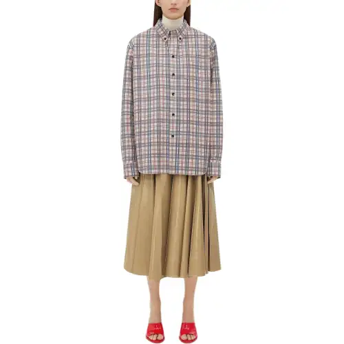 Bottega Veneta Printed Leather Checked Jackets & Coats Women's Birch