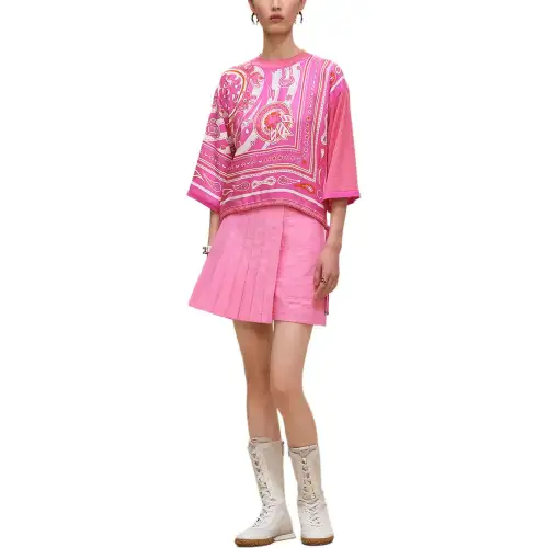 HERMES Sweaters Women's Pink Crew Neck Moderate Other