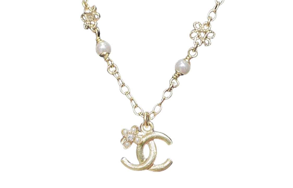 CHANEL Chanel, golden necklace flower-shaped, 23 carat, 23 carat