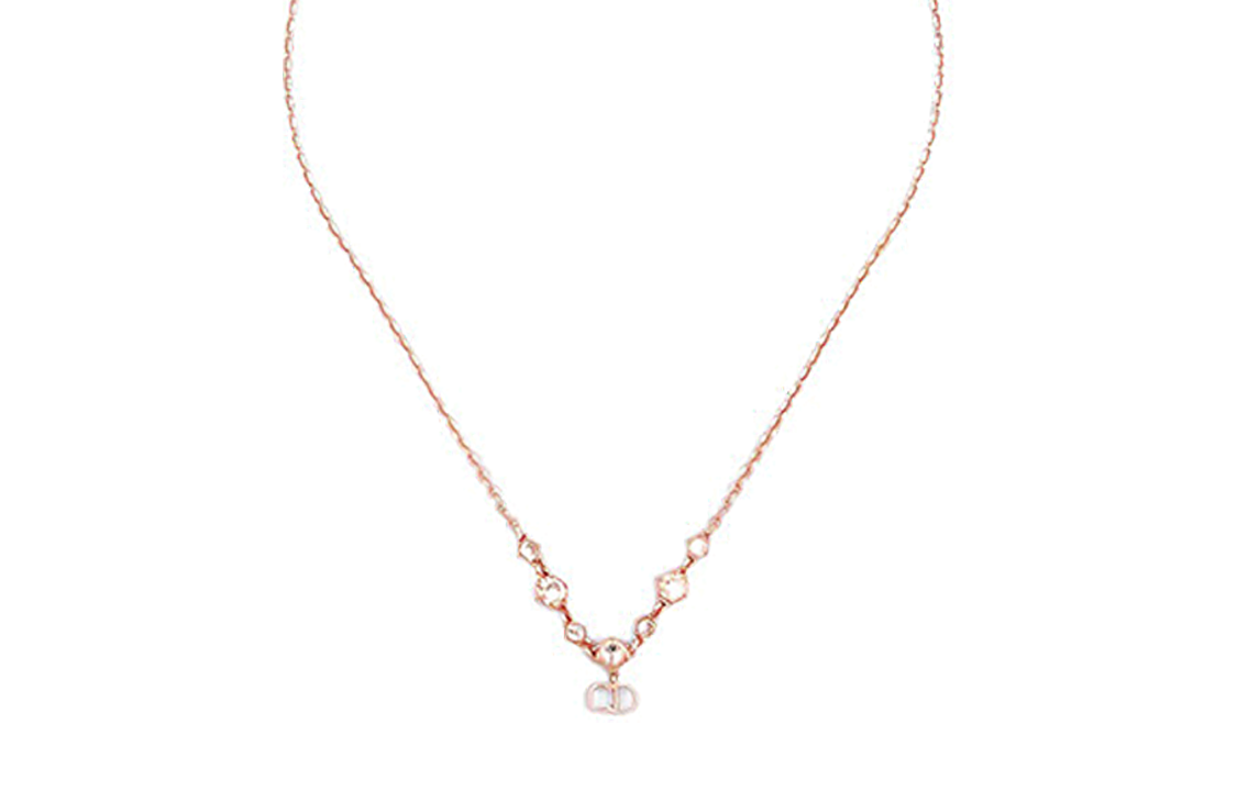 DIOR Clair Metal, Crystal Necklaces Women's Rose Gold