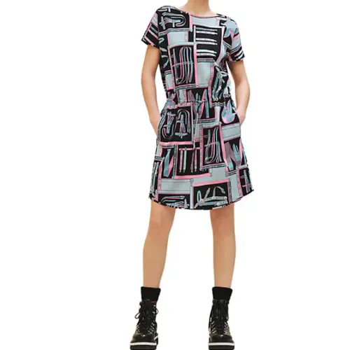 HERMES FW24 Short Sleeved Dress Women's Black