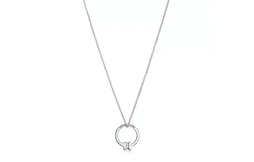 TIFFANY & CO. T 18K White Gold Necklaces Women's Silver